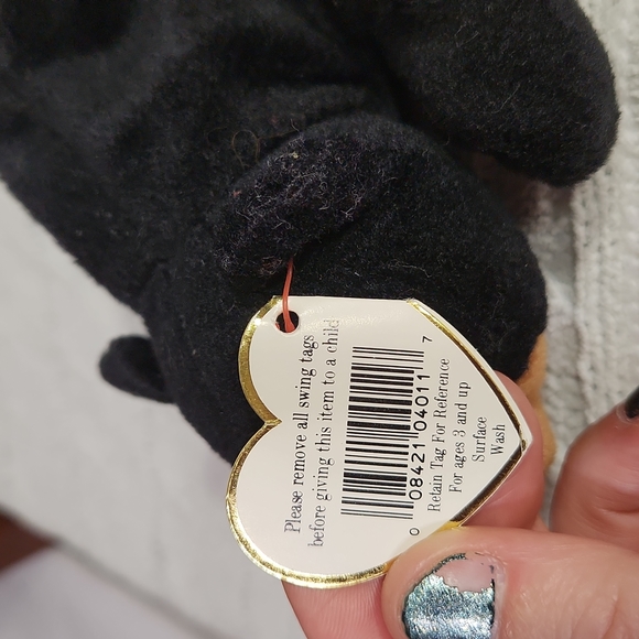 🕸Vintage Blackie Ty Beanie Baby Original Tag Errors PVC Pellets - Picture 10 of 10